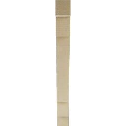 Ekena Millwork - BKTUR035X30X34MRC05RCPR - Timberthane Faux Wood Merced Style Bracket, Block Ends, 3 1/2"W x 30"D x 34"H, Primed Tan