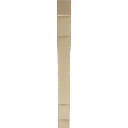 Ekena Millwork - BKTUR035X30X36MRC05RCPR - Timberthane Faux Wood Merced Style Bracket, Block Ends, 3 1/2"W x 30"D x 36"H, Primed Tan