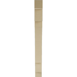 Ekena Millwork - BKTUR035X30X38MRC05RCPR - Timberthane Faux Wood Merced Style Bracket, Block Ends, 3 1/2"W x 30"D x 38"H, Primed Tan