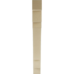 Ekena Millwork - BKTUR035X32X32MRC05RCPR - Timberthane Faux Wood Merced Style Bracket, Block Ends, 3 1/2"W x 32"D x 32"H, Primed Tan