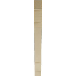 Ekena Millwork - BKTUR035X32X36MRC05RCPR - Timberthane Faux Wood Merced Style Bracket, Block Ends, 3 1/2"W x 32"D x 36"H, Primed Tan