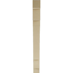Ekena Millwork - BKTUR035X32X38MRC05RCPR - Timberthane Faux Wood Merced Style Bracket, Block Ends, 3 1/2"W x 32"D x 38"H, Primed Tan