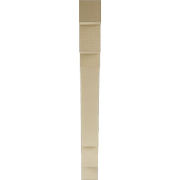 Ekena Millwork - BKTUR035X34X34MRC05RCPR - Timberthane Faux Wood Merced Style Bracket, Block Ends, 3 1/2"W x 34"D x 34"H, Primed Tan