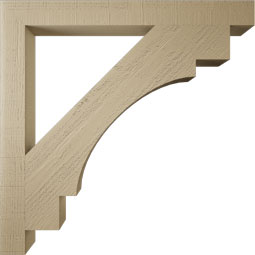 Ekena Millwork - BKTUR035X36X36MRC05RCPR - Timberthane Faux Wood Merced Style Bracket, Block Ends, 3 1/2"W x 36"D x 36"H, Primed Tan