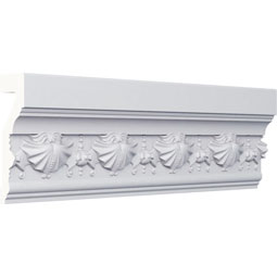 Ekena Millwork - PML04X01SW - Endurathane Small Swag Panel Moulding, 4 1/4"H x 1 1/4"P x 94 1/2"L, Factory Primed