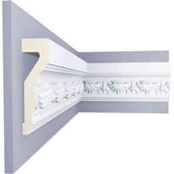Ekena Millwork - PML04X01SW - Endurathane Small Swag Panel Moulding, 4 1/4"H x 1 1/4"P x 94 1/2"L, Factory Primed