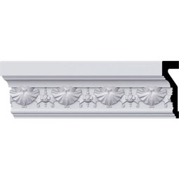 Ekena Millwork - PML04X01SW - Endurathane Small Swag Panel Moulding, 4 1/4"H x 1 1/4"P x 94 1/2"L, Factory Primed