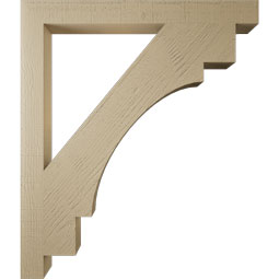 Ekena Millwork - BKTUR035X36X42MRC05RCPR - Timberthane Faux Wood Merced Style Bracket, Block Ends, 3 1/2"W x 36"D x 42"H, Primed Tan