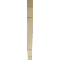 Ekena Millwork - BKTUR035X38X38MRC05RCPR - Timberthane Faux Wood Merced Style Bracket, Block Ends, 3 1/2"W x 38"D x 38"H, Primed Tan
