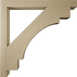 Ekena Millwork - BKTUR035X40X40MRC05RCPR - Timberthane Faux Wood Merced Style Bracket, Block Ends, 3 1/2"W x 40"D x 40"H, Primed Tan