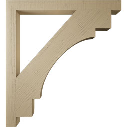 Ekena Millwork - BKTUR035X40X44MRC05RCPR - Timberthane Faux Wood Merced Style Bracket, Block Ends, 3 1/2"W x 40"D x 44"H, Primed Tan
