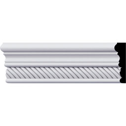 Ekena Millwork - PML03X01AL - Endurathane Alexandria Roped Panel Moulding, 2 5/8"H x 3/4"P x 94 1/2"L, Factory Primed