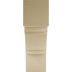 Ekena Millwork - BKTUR055X18X18MRC05RCPR - Timberthane Faux Wood Merced Style Bracket, Block Ends, 5 1/2"W x 18"D x 18"H, Primed Tan