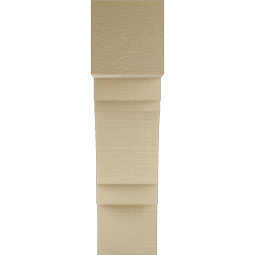 Ekena Millwork - BKTUR055X18X22MRC05RCPR - Timberthane Faux Wood Merced Style Bracket, Block Ends, 5 1/2"W x 18"D x 22"H, Primed Tan