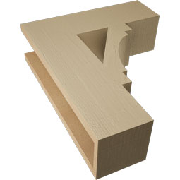 Ekena Millwork - BKTUR055X18X22MRC05RCPR - Timberthane Faux Wood Merced Style Bracket, Block Ends, 5 1/2"W x 18"D x 22"H, Primed Tan