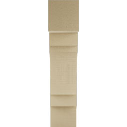 Ekena Millwork - BKTUR055X18X26MRC05RCPR - Timberthane Faux Wood Merced Style Bracket, Block Ends, 5 1/2"W x 18"D x 26"H, Primed Tan