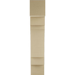 Ekena Millwork - BKTUR055X18X30MRC05RCPR - Timberthane Faux Wood Merced Style Bracket, Block Ends, 5 1/2"W x 18"D x 30"H, Primed Tan