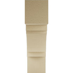 Ekena Millwork - BKTUR055X20X20MRC05RCPR - Timberthane Faux Wood Merced Style Bracket, Block Ends, 5 1/2"W x 20"D x 20"H, Primed Tan