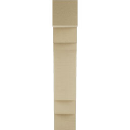 Ekena Millwork - BKTUR055X20X32MRC05RCPR - Timberthane Faux Wood Merced Style Bracket, Block Ends, 5 1/2"W x 20"D x 32"H, Primed Tan