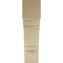 Ekena Millwork - BKTUR055X22X22MRC05RCPR - Timberthane Faux Wood Merced Style Bracket, Block Ends, 5 1/2"W x 22"D x 22"H, Primed Tan