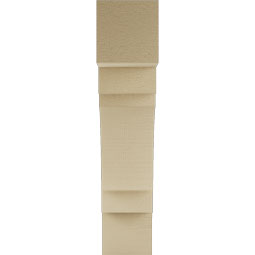 Ekena Millwork - BKTUR055X22X26MRC05RCPR - Timberthane Faux Wood Merced Style Bracket, Block Ends, 5 1/2"W x 22"D x 26"H, Primed Tan