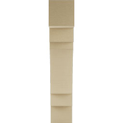 Ekena Millwork - BKTUR055X22X30MRC05RCPR - Timberthane Faux Wood Merced Style Bracket, Block Ends, 5 1/2"W x 22"D x 30"H, Primed Tan