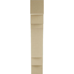 Ekena Millwork - BKTUR055X22X34MRC05RCPR - Timberthane Faux Wood Merced Style Bracket, Block Ends, 5 1/2"W x 22"D x 34"H, Primed Tan
