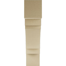 Ekena Millwork - BKTUR055X24X24MRC05RCPR - Timberthane Faux Wood Merced Style Bracket, Block Ends, 5 1/2"W x 24"D x 24"H, Primed Tan