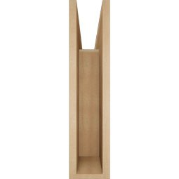 Ekena Millwork - BKTUR055X24X24MRC05RCPR - Timberthane Faux Wood Merced Style Bracket, Block Ends, 5 1/2"W x 24"D x 24"H, Primed Tan