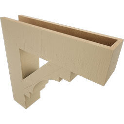 Ekena Millwork - BKTUR055X24X24MRC05RCPR - Timberthane Faux Wood Merced Style Bracket, Block Ends, 5 1/2"W x 24"D x 24"H, Primed Tan