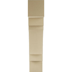 Ekena Millwork - BKTUR055X24X28MRC05RCPR - Timberthane Faux Wood Merced Style Bracket, Block Ends, 5 1/2"W x 24"D x 28"H, Primed Tan