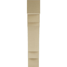 Ekena Millwork - BKTUR055X24X32MRC05RCPR - Timberthane Faux Wood Merced Style Bracket, Block Ends, 5 1/2"W x 24"D x 32"H, Primed Tan