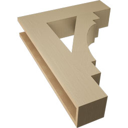 Ekena Millwork - BKTUR055X24X32MRC05RCPR - Timberthane Faux Wood Merced Style Bracket, Block Ends, 5 1/2"W x 24"D x 32"H, Primed Tan