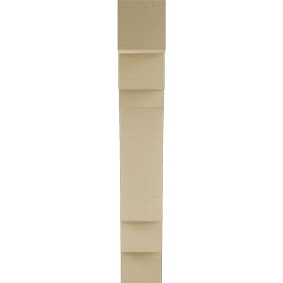 Ekena Millwork - BKTUR055X24X36MRC05RCPR - Timberthane Faux Wood Merced Style Bracket, Block Ends, 5 1/2"W x 24"D x 36"H, Primed Tan