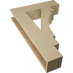 Ekena Millwork - BKTUR055X24X36MRC05RCPR - Timberthane Faux Wood Merced Style Bracket, Block Ends, 5 1/2"W x 24"D x 36"H, Primed Tan