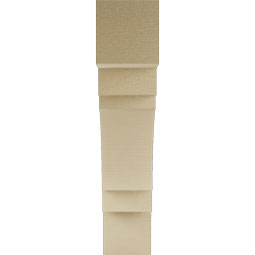 Ekena Millwork - BKTUR055X26X26MRC05RCPR - Timberthane Faux Wood Merced Style Bracket, Block Ends, 5 1/2"W x 26"D x 26"H, Primed Tan
