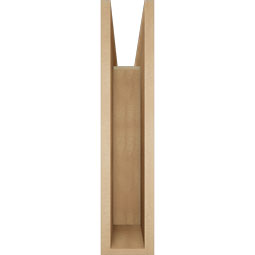 Ekena Millwork - BKTUR055X26X26MRC05RCPR - Timberthane Faux Wood Merced Style Bracket, Block Ends, 5 1/2"W x 26"D x 26"H, Primed Tan