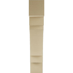 Ekena Millwork - BKTUR055X26X30MRC05RCPR - Timberthane Faux Wood Merced Style Bracket, Block Ends, 5 1/2"W x 26"D x 30"H, Primed Tan