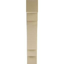 Ekena Millwork - BKTUR055X26X34MRC05RCPR - Timberthane Faux Wood Merced Style Bracket, Block Ends, 5 1/2"W x 26"D x 34"H, Primed Tan