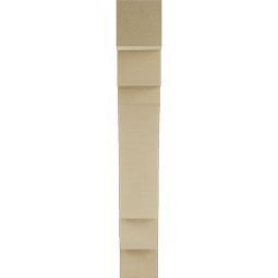 Ekena Millwork - BKTUR055X26X38MRC05RCPR - Timberthane Faux Wood Merced Style Bracket, Block Ends, 5 1/2"W x 26"D x 38"H, Primed Tan