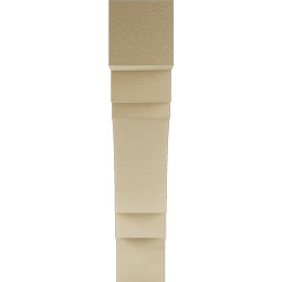 Ekena Millwork - BKTUR055X28X28MRC05RCPR - Timberthane Faux Wood Merced Style Bracket, Block Ends, 5 1/2"W x 28"D x 28"H, Primed Tan