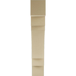 Ekena Millwork - BKTUR055X28X32MRC05RCPR - Timberthane Faux Wood Merced Style Bracket, Block Ends, 5 1/2"W x 28"D x 32"H, Primed Tan