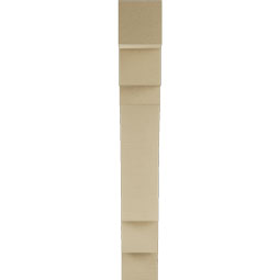 Ekena Millwork - BKTUR055X28X40MRC05RCPR - Timberthane Faux Wood Merced Style Bracket, Block Ends, 5 1/2"W x 28"D x 40"H, Primed Tan