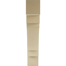 Ekena Millwork - BKTUR055X30X30MRC05RCPR - Timberthane Faux Wood Merced Style Bracket, Block Ends, 5 1/2"W x 30"D x 30"H, Primed Tan