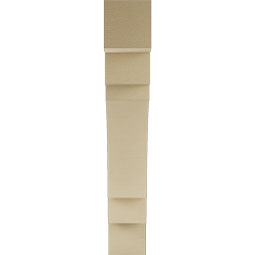 Ekena Millwork - BKTUR055X30X34MRC05RCPR - Timberthane Faux Wood Merced Style Bracket, Block Ends, 5 1/2"W x 30"D x 34"H, Primed Tan