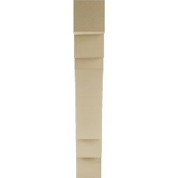 Ekena Millwork - BKTUR055X30X36MRC05RCPR - Timberthane Faux Wood Merced Style Bracket, Block Ends, 5 1/2"W x 30"D x 36"H, Primed Tan