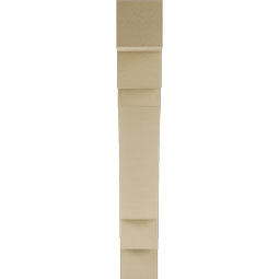 Ekena Millwork - BKTUR055X30X38MRC05RCPR - Timberthane Faux Wood Merced Style Bracket, Block Ends, 5 1/2"W x 30"D x 38"H, Primed Tan