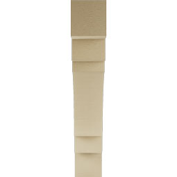 Ekena Millwork - BKTUR055X32X32MRC05RCPR - Timberthane Faux Wood Merced Style Bracket, Block Ends, 5 1/2"W x 32"D x 32"H, Primed Tan