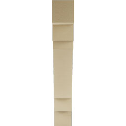 Ekena Millwork - BKTUR055X32X36MRC05RCPR - Timberthane Faux Wood Merced Style Bracket, Block Ends, 5 1/2"W x 32"D x 36"H, Primed Tan
