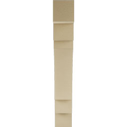 Ekena Millwork - BKTUR055X32X38MRC05RCPR - Timberthane Faux Wood Merced Style Bracket, Block Ends, 5 1/2"W x 32"D x 38"H, Primed Tan